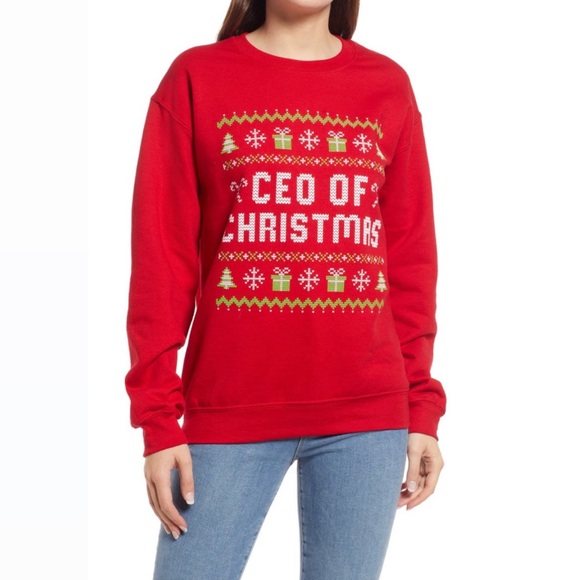 Nordstrom Sweaters Nwt Holiday Red Ceo Of Christmas Crewneck Ugly